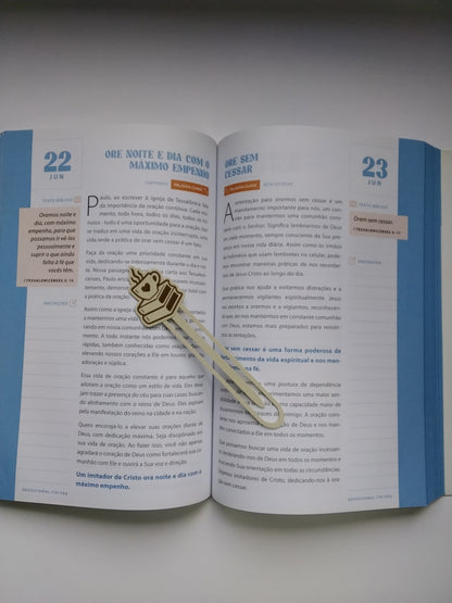 Marca Página 3D Clipe Chávena: "livro + café = coração"