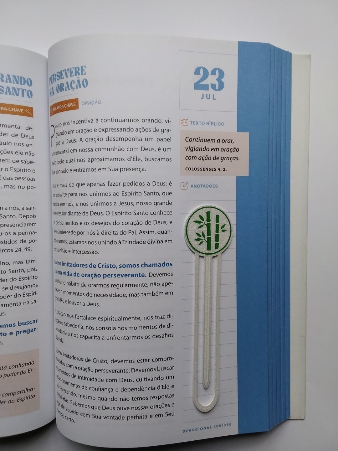 Marca Página 3D Clipe Bambu com Folhas