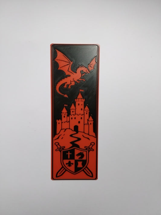 Marca Página Personalizado 3D Dragão com Castelo Medieval