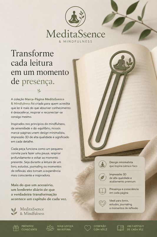 Marca Página 3D Clipe Meditação