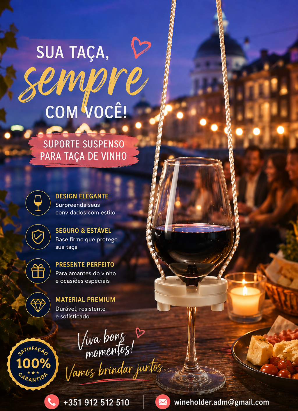 Wine Holder Liberdade para aproveitar o que realmente importa!