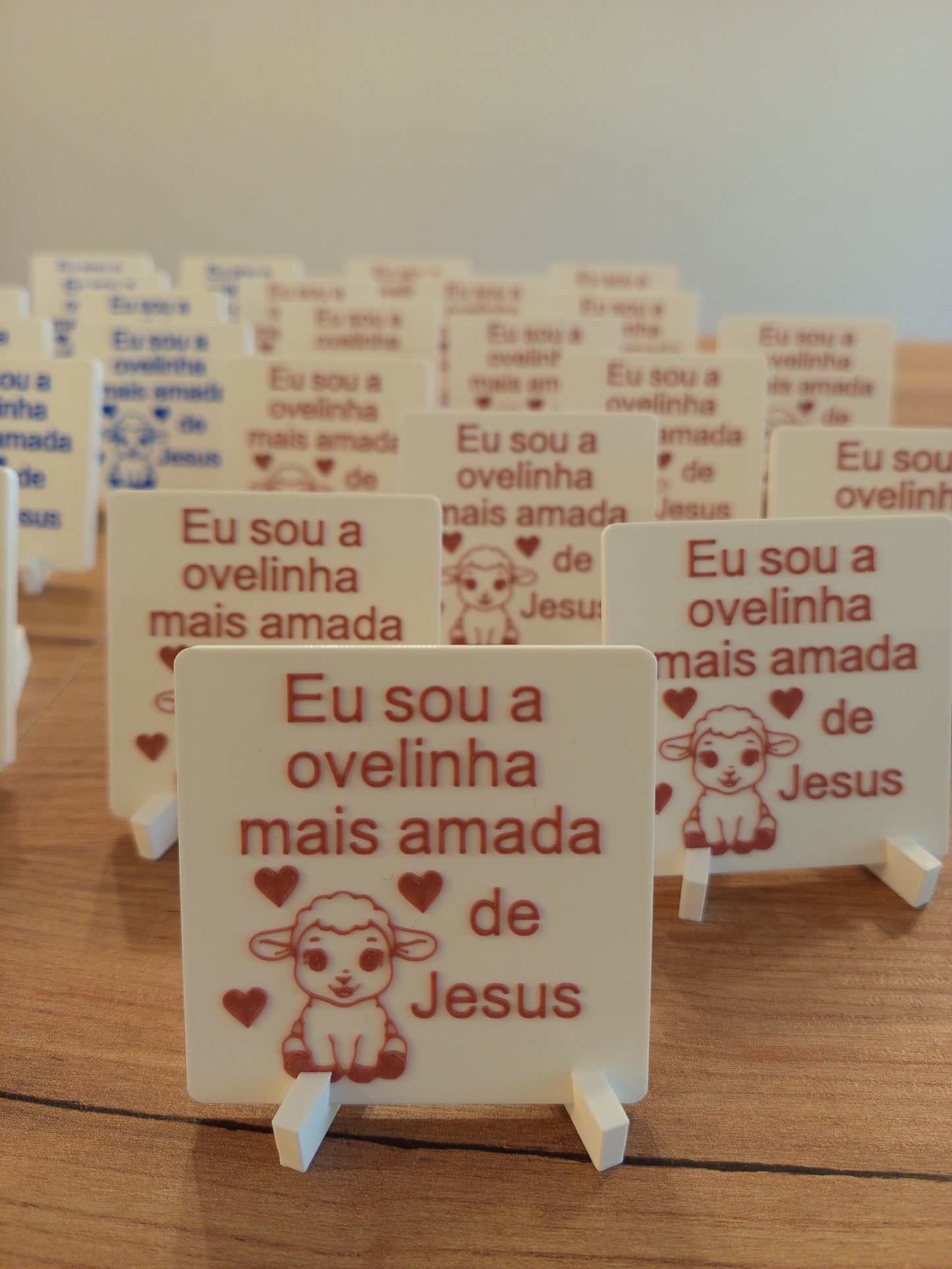 Placa 3D em Relevo – "Eu sou a ovelhinha mais amada de Jesus"